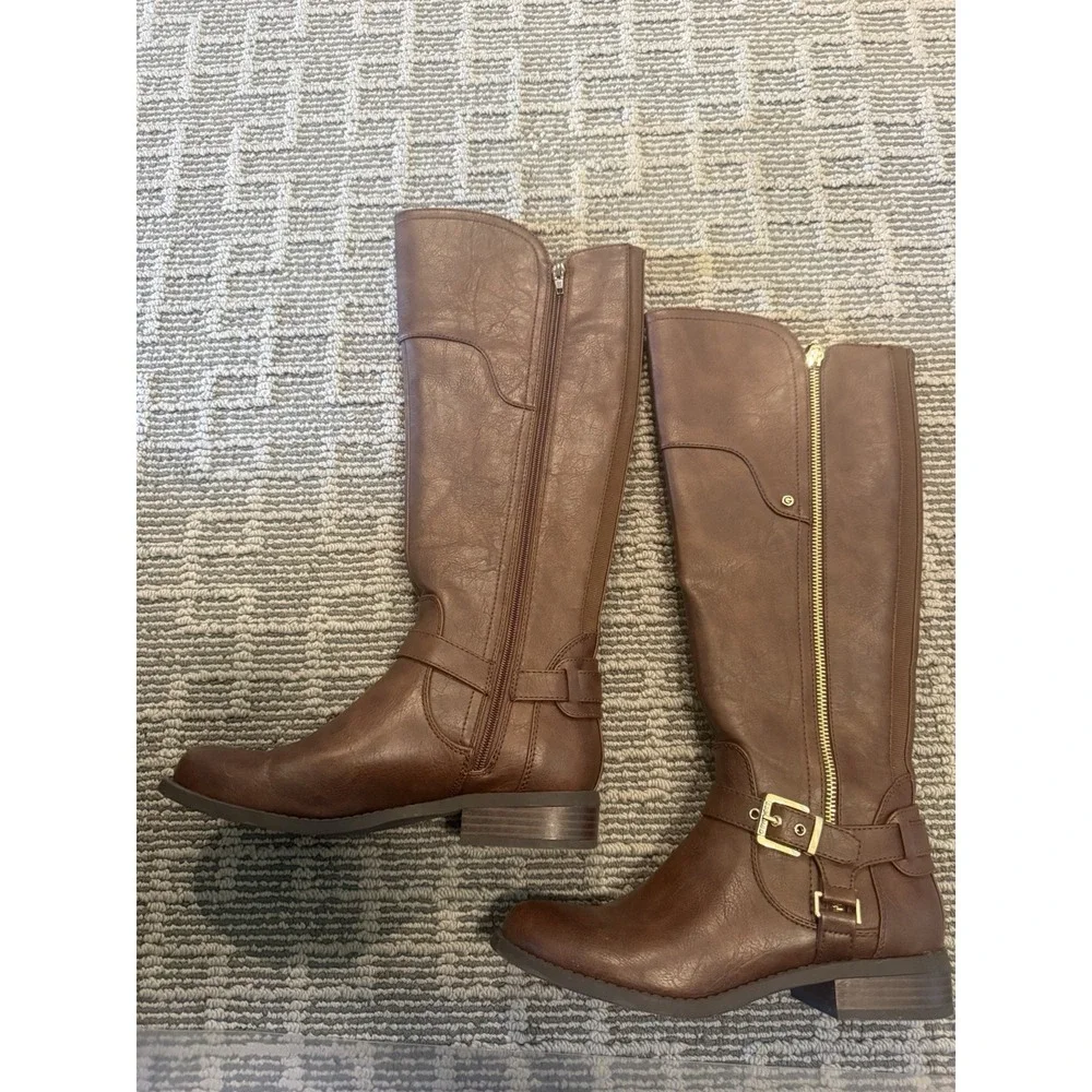 G BY GUESS WOMEN'S‎  DARK BROWN RIDING BOOTS SHOES Size 7